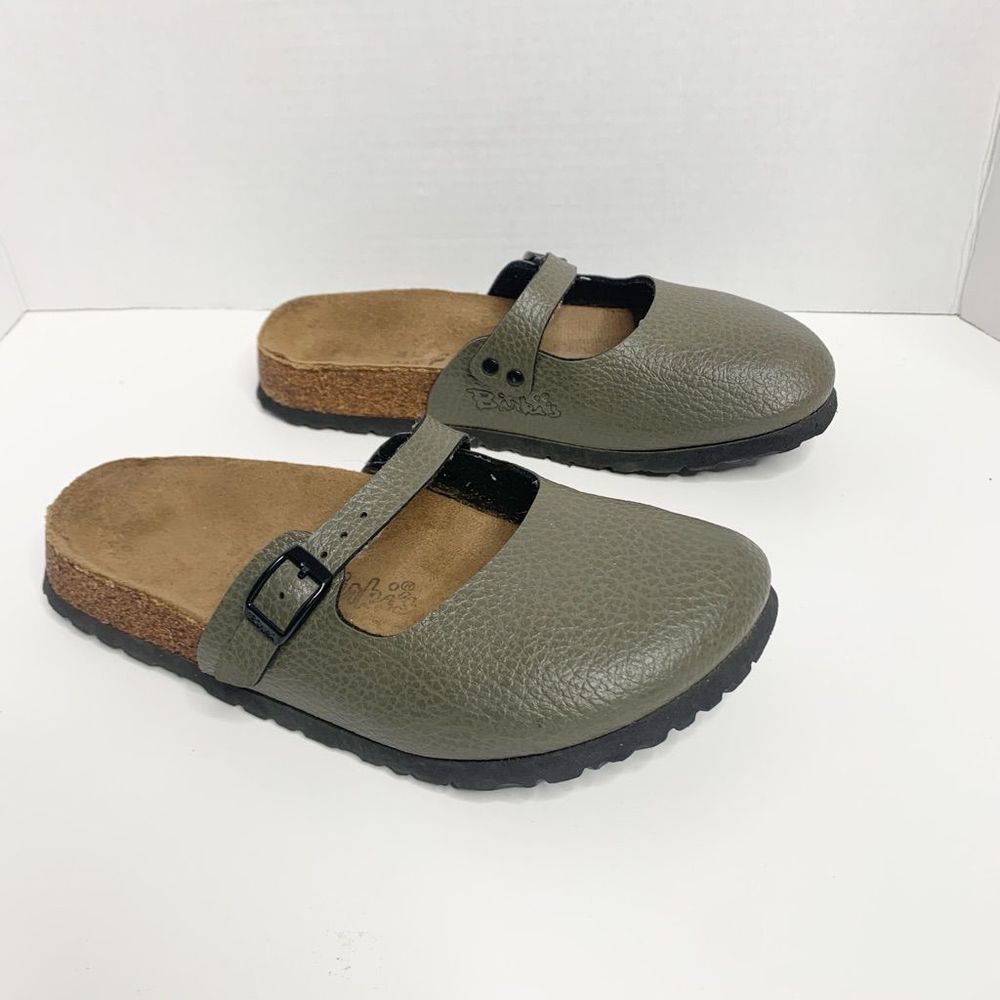 Birkenstock Birkis Maria Olive Green Mary Jane Clogs size 38
